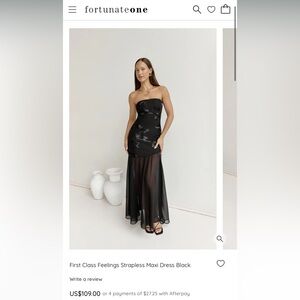 Black Strapless Maxi Dress